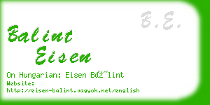 balint eisen business card